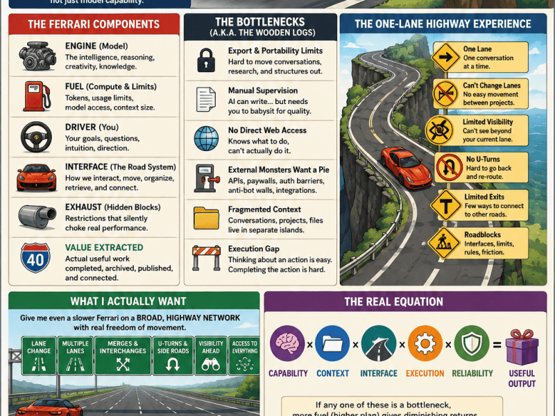 The Ferrari on a One-Lane Highway — When AI Capability Meets Its Own&nbsp;Bottlenecks